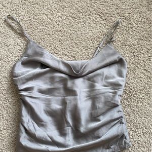 Silver Cowl Neck Abercrombie Crop Top
